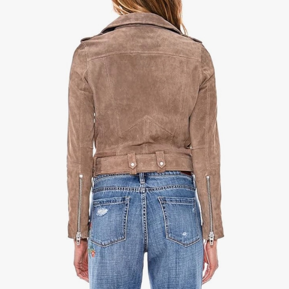 BLANKNYC Suede Moto Jacket in Sand | Size Medium - Picture 2 of 7